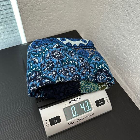 BILA Blue Printed Scoop Neck Embellished Lace Hem Tank Top Women's Size Small - Picture 10 of 10